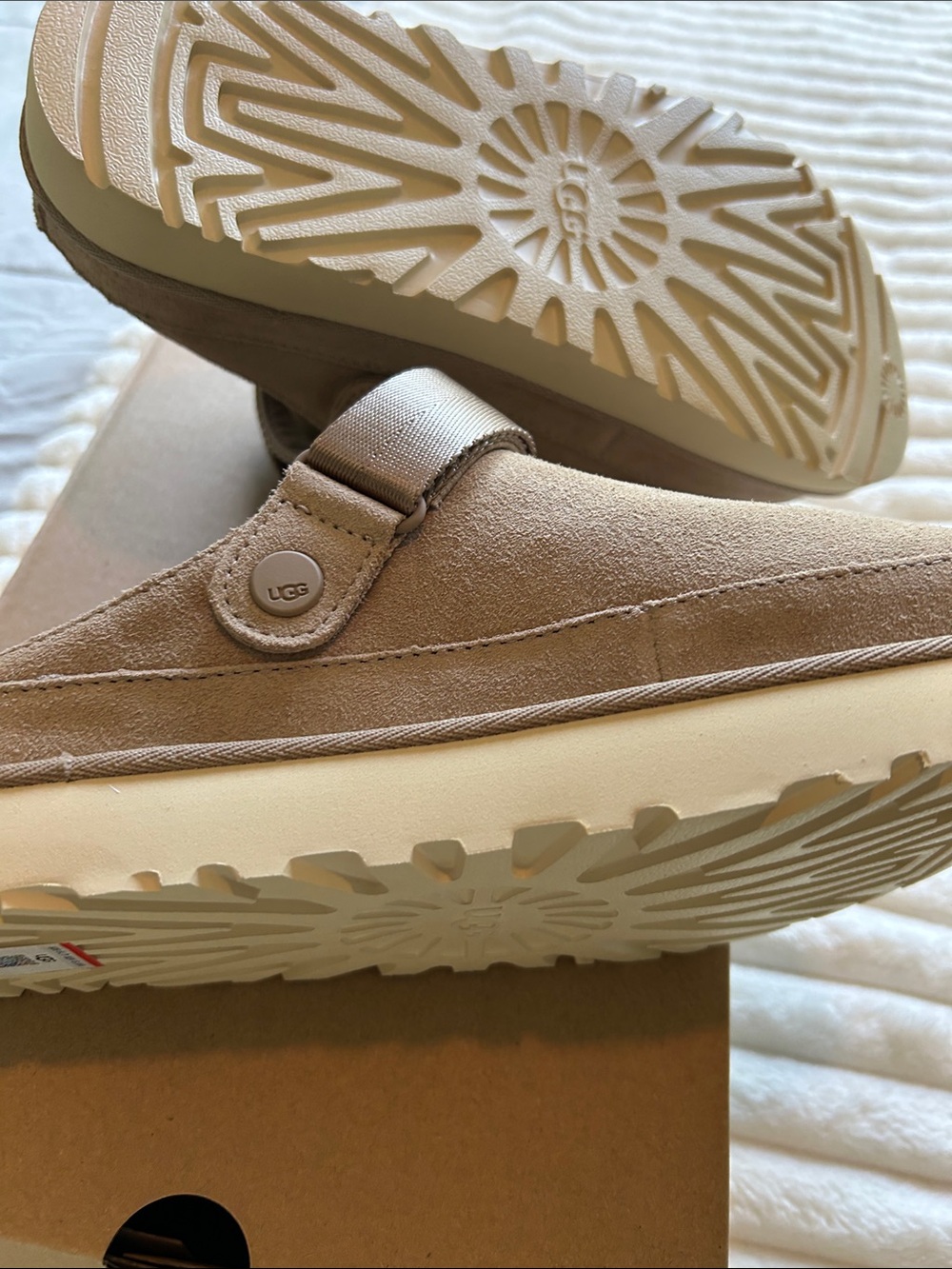 UGG Women's Suede Goldenstar Clog in Beige - Picture 6 of 6